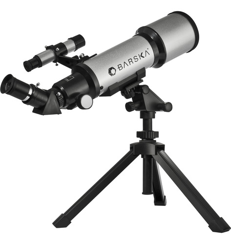 Barska Starwatcher Telescopio Refractor De 400 X 70 mm Con. Color Plateado