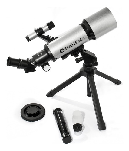 Barska Starwatcher Telescopio Refractor De 400 X 70 mm Con. Color Plateado - Imagen 4