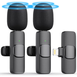 Choast Paquete De 2 Micrófonos Lavalier Inalámbricos Prof. Color Micrófono Lav Premium 1+2