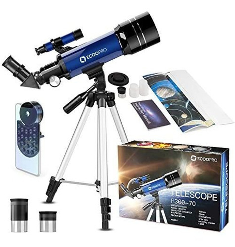 Telescopio Refractor Astronómico Ecoopro 70 Mm Con