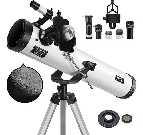 Hsl Telescopio Reflector, Apertura De 2.992 In, 27.559 In D