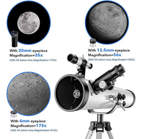 Hsl Telescopio Reflector, Apertura De 2.992 In, 27.559 In D - Imagen 4