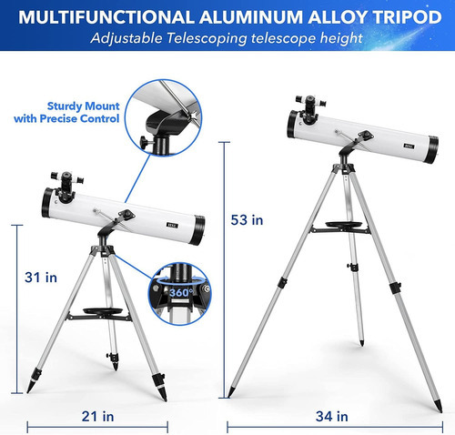 Hsl Telescopio Reflector, Apertura De 2.992 In, 27.559 In D - Imagen 5
