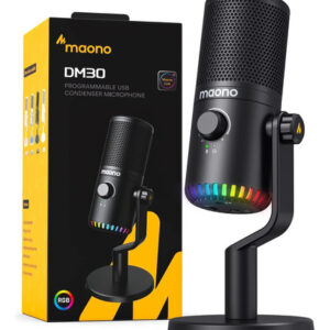 Micrófono Maono Dm30 Rgb Condenser Cardioide Color Negro