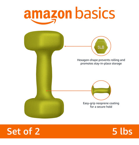 Mancuerna Amazon Basics Manccuerna Negro De 5.29lb Por 1 Unidades - Imagen 3