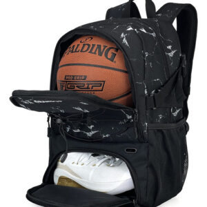 Grandup Mochila De Baloncesto Con Compartimento Para Pelota. Color Mármol Negro