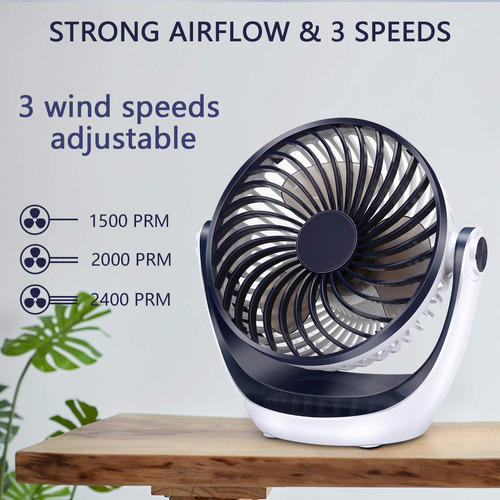 Aluan Ventilador De Mesa Pequeño Con Fuerte Flujo De Aire - Imagen 3