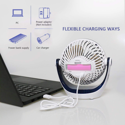 Aluan Ventilador De Mesa Pequeño Con Fuerte Flujo De Aire - Imagen 7