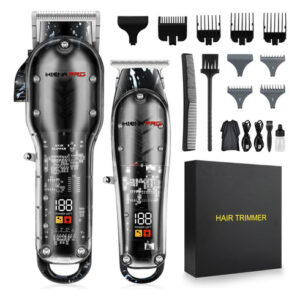 Hiena Pro Juego De Cortapelos Para Hombres + Forros En T, K. Color Transparente Negro