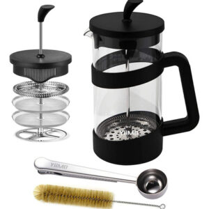 Yiimo Cafetera De Prensa Francesa, Jarra De Vidrio Grande D. Color Negro