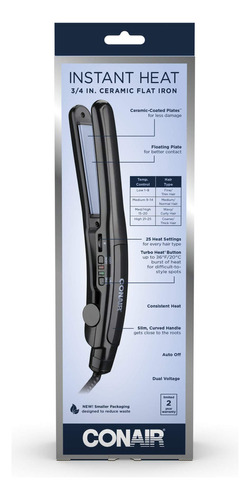 Conair Plancha De Cerámica De Calor Instantáneo, 3/4 PuLG. Color Negro - Imagen 6