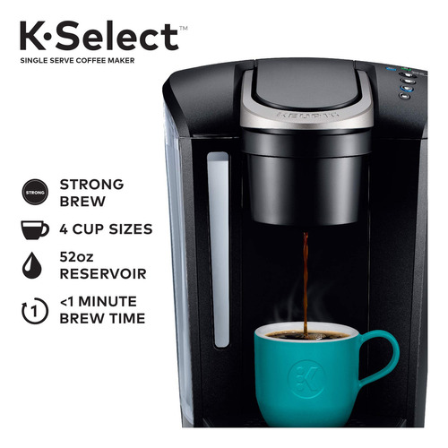 Cafetera Para Una Taza Keurig K-select Con Cápsulas K-cup,. Color Matte Black - Imagen 3