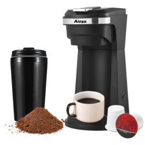 Aiosa Cm-208rm Negro 2 En 1 - Para Cafe Molido O Capsula De Cafe