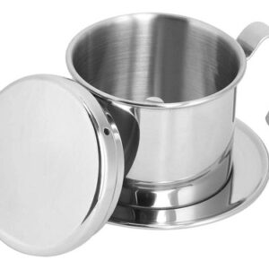 Taza De Café De Acero Inoxidable, Mini Cafetera, Percolado. Color Acero Inoxidable