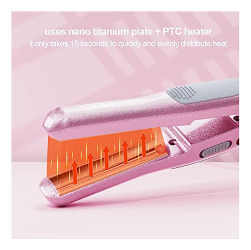 Dan Technology , Plancha De Pelo Pequeña Para Cabello Cort. Color Rosa B - Imagen 3