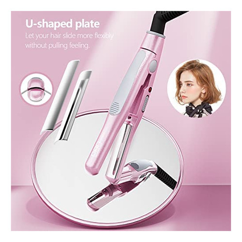 Dan Technology , Plancha De Pelo Pequeña Para Cabello Cort. Color Rosa B - Imagen 4