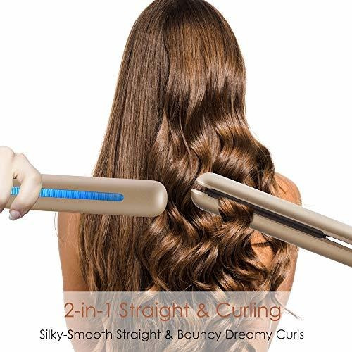Nition - Plancha Profesional De Titanio Para Cabello, Para . Color Champagne Gold - Imagen 3
