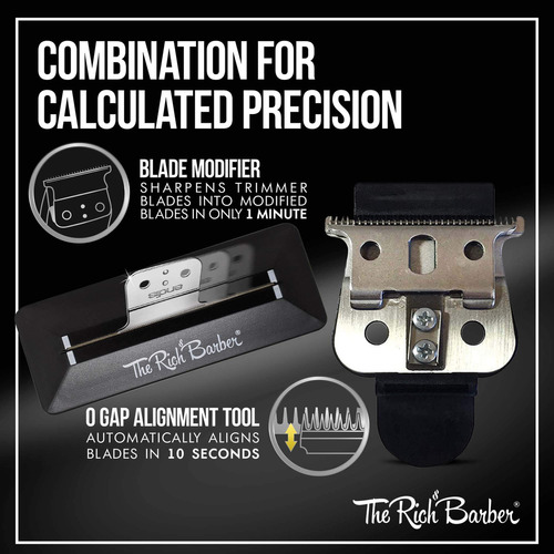 The Rich Barber Juego De Herramientas De Peluquería Profes. Color Negro - Compatible Con Andis T Outliner & Outliner Ii - Imagen 3