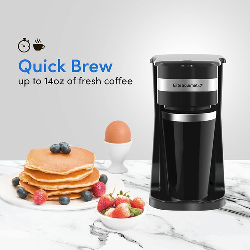 Cafetera Elite Gourmet 400ml 600w Negro, + Taza Térmica - Imagen 4