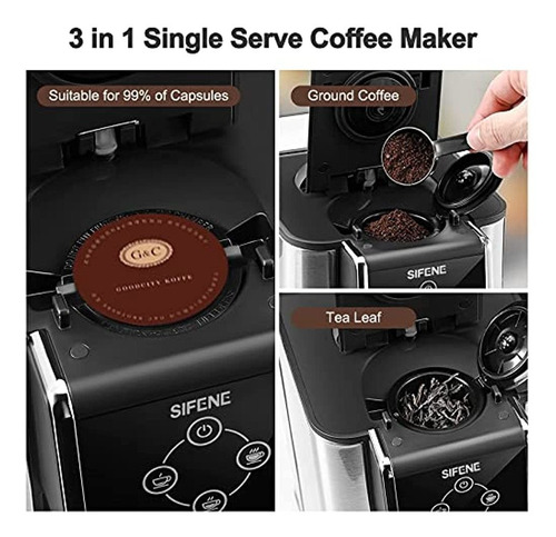 Cafetera, Sifene 3 En 1 Cafetera De Una Sola Porción, Cafete - Imagen 4