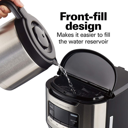 Cafetera Programable De Llenado Frontal Hamilton Beach Con J Color Black And Stainless - Imagen 4