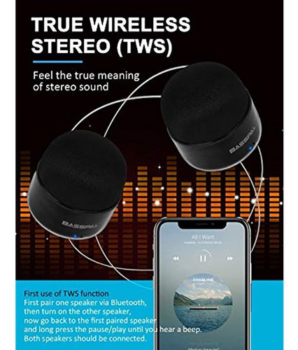 Basspal Bocinas Bluetooth Portátiles, Pequeño Bocina Esté - Imagen 3