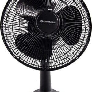 Comfort Zone Cz121bk Ventilador De Mesa Oscilante De 3 Velo. Color De La Estructura Negro Diámetro 30480 Cm Material De Las Aspas Plástico