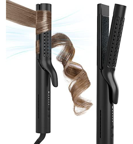 Tymo Alisador Y Rizador De Cabello 2 En 1 Con Flujo De Aire. Color Mate Negro
