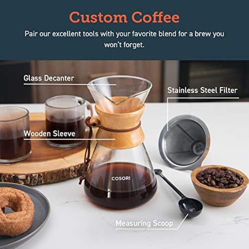 Cosori Pour Maker, Cafetera De Vidrio De 34 Onzas Y Cafetera - Imagen 3