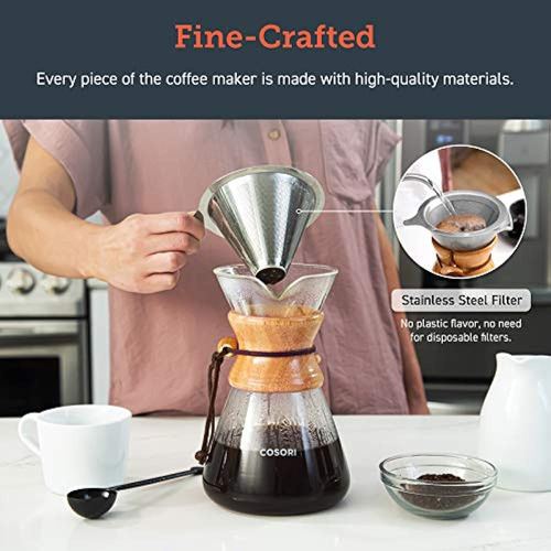 Cosori Pour Maker, Cafetera De Vidrio De 34 Onzas Y Cafetera - Imagen 4