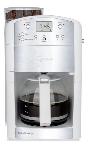 Capresso Coffeeteam Gs - Cafetera De 10 Tazas Con Molinillo. Color Blanco