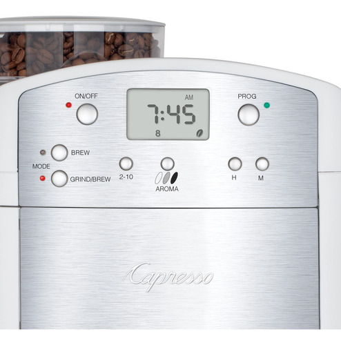 Capresso Coffeeteam Gs - Cafetera De 10 Tazas Con Molinillo. Color Blanco - Imagen 3