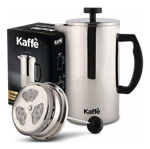 Kaffe - Cafetera Grande De Prensa Francesa Y Cafetera De Ca. Color Acero Inoxidable - Imagen 3