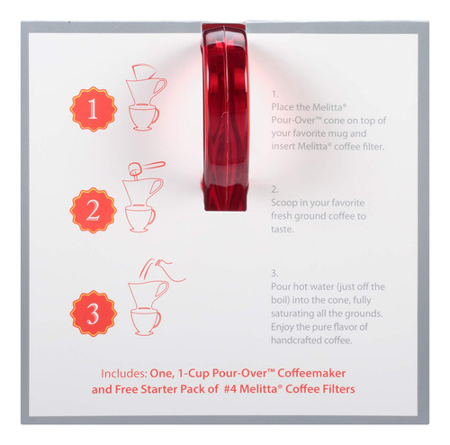 Melitta Signature Series - Cafetera De 1 Taza, Color Rojo T. Color Tritán Rojo - Imagen 4