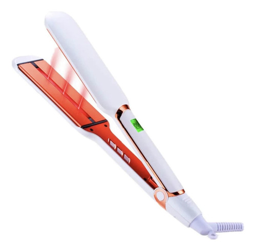 Plancha Y Rizadora De Cabello Profesional, Tecnología Infr. Color Blanco - Imagen 7