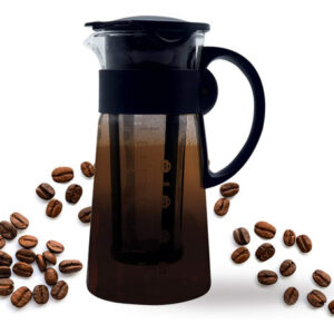 Cafetera De Café Helado Y Té Helado De Alta Calidad Con R. Color Negro, Transparente, (clear Glass With Black Cap)