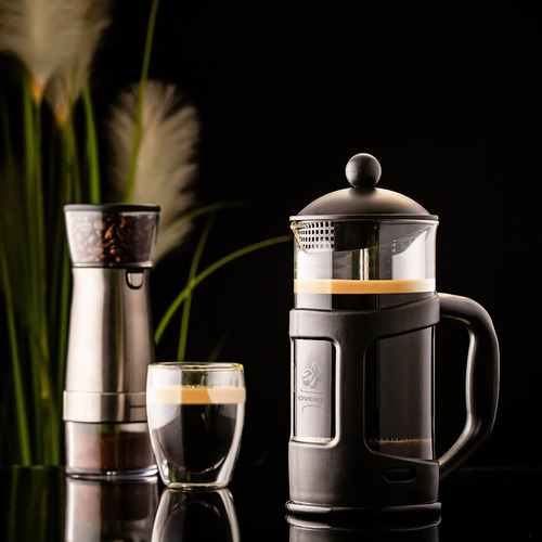 Ovente Cafetera De Prensa Francesa, Té Y Espresso, Vidrio . Color Negro - Imagen 4