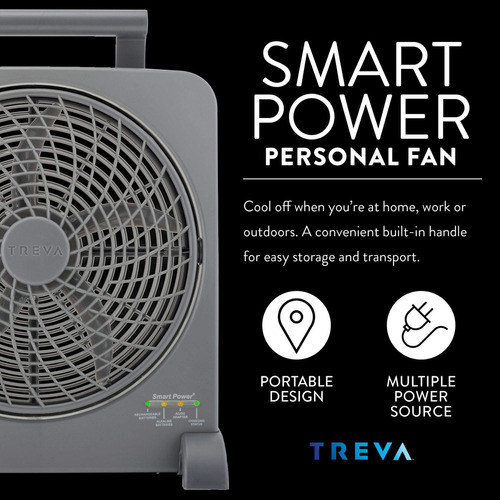 Treva - Ventilador Portátil Recargable De 10 Pulgadas, Cir - Imagen 3