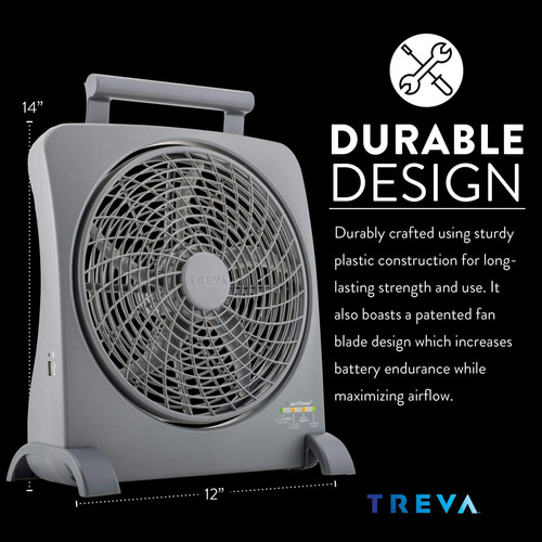 Treva - Ventilador Portátil Recargable De 10 Pulgadas, Cir - Imagen 4
