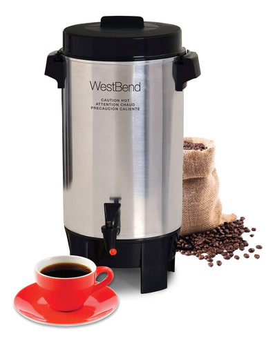 West Bend - Cafetera De Aluminio Altamente Pulido Para Fie. Color Plateado