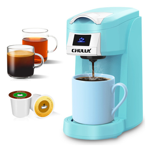 Chulux Cafetera De Una Sola Porción Mejorada Para K Cup, M. Color Cian