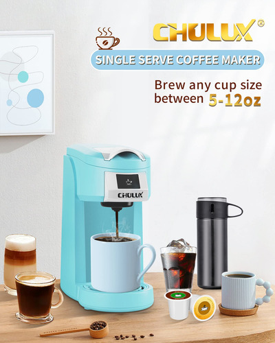 Chulux Cafetera De Una Sola Porción Mejorada Para K Cup, M. Color Cian - Imagen 3