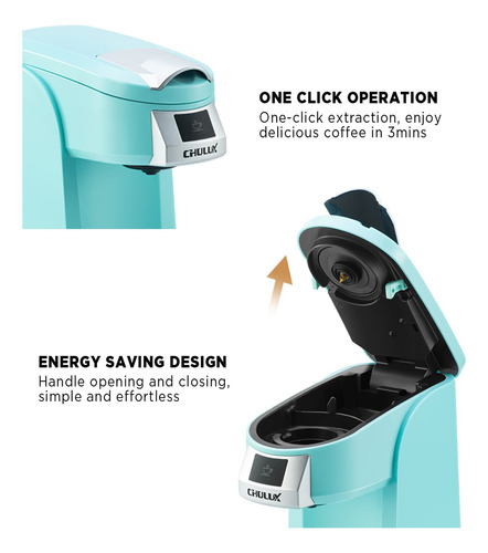Chulux Cafetera De Una Sola Porción Mejorada Para K Cup, M. Color Cian - Imagen 6