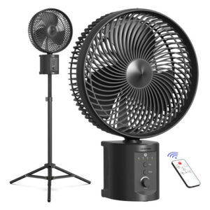 Ventilador Recargable Oscilante De Mah Con Control Remoto