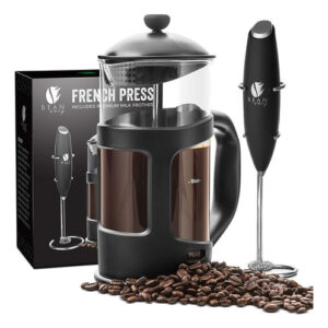 Bean Envy Cafetera De Prensa Francesa Para Preparar Café, . Color Juego De Cafetera Y Espumador De Leche