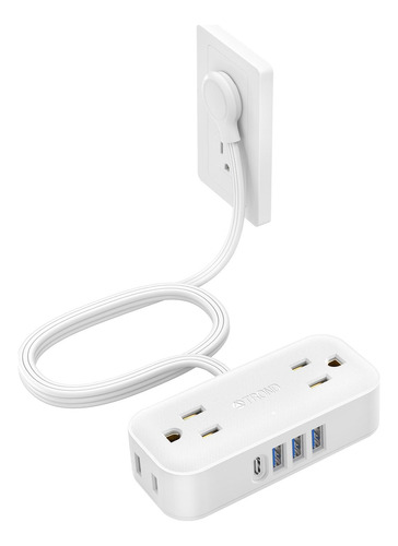 Enchufe Inteligente Marca Trond/4 Tomas/3 Usb/blanco/5 Ft