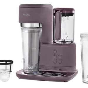 Mr. Coffee Cafetera Y Licuadora 3 En 1 De Una Sola Porción. Color Lavanda