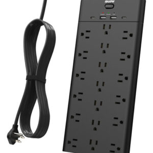 Regleta De Protección Maxpw Sp1960-cu Con Usb 23 En 1 Negro