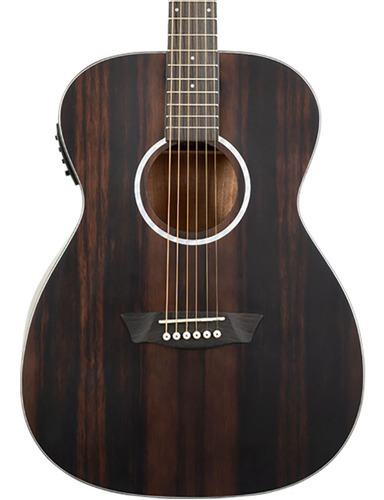 Washburn Guitarra Electroacústica Ebony Fe Deep Forest Mate Color Marrón Oscuro
