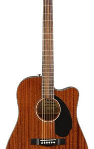 Guitarra Electroacústica Fender Classic Design Cd-60sce All-mahogany Para Diestros Nogal Brillante